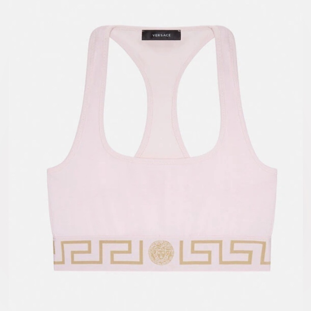 Versace Greca Border bralette and panties in light pink SET NWT - Picture 4 of 12